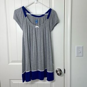Simply Vera Vera Wang‎ women’s gray blue bow neck loose stretch pajama top XXL